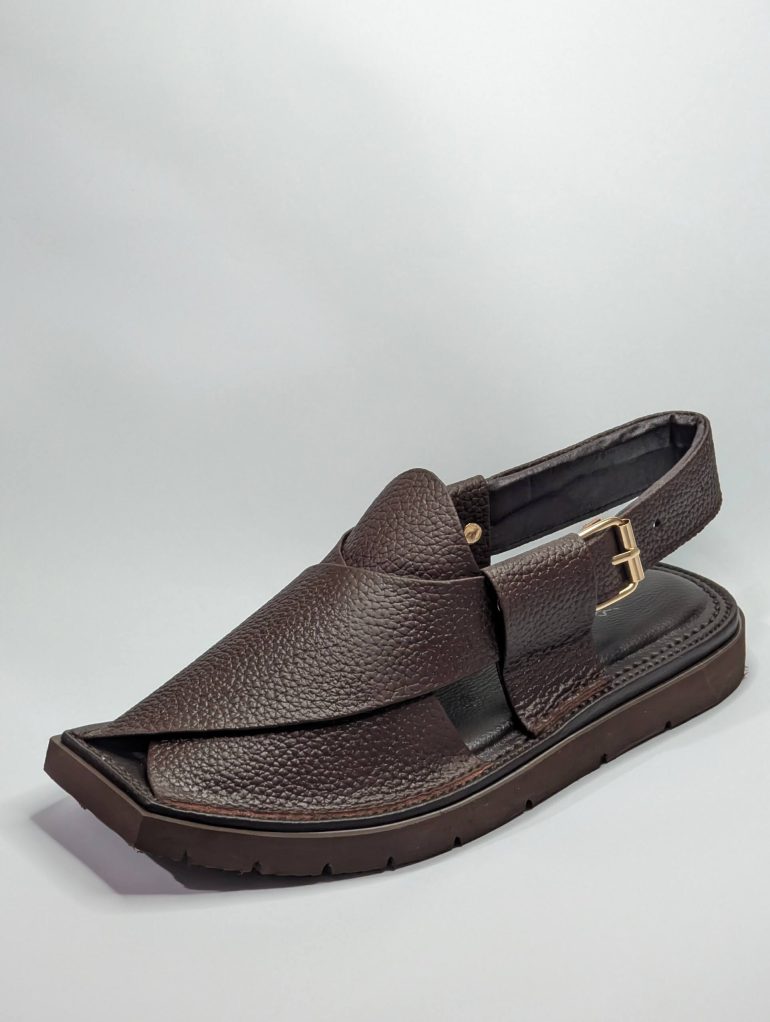 Super Light Weight - Classic Brown Daanedar - Kaptaan Chappal